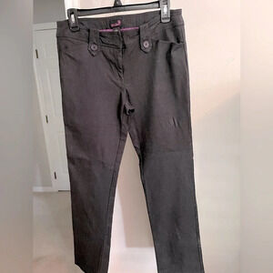 Flirtations L straight leg dark blue pants. Denim look. Two front pockets.